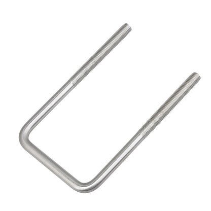 BQLZR Silver 304 Stainless Steel U Bolt Square Shape M8x60x120 with Plate Fastener