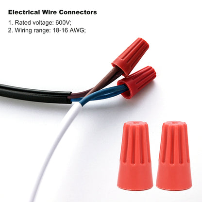 BQLZR Wire Connectors P3 18-16 AWG Insulating Insert Twist with Spring Red Pack of 500