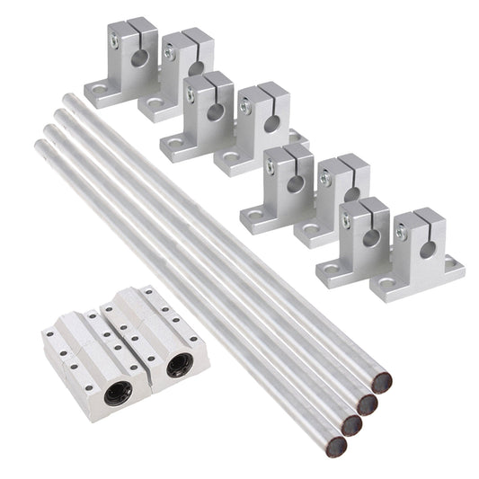 BQLZR Metal Linear Ball Bearing Slide Set with Optical Axis Rail Support Pack of 4