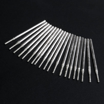 BQLZR 0.05Inch Silver Diamond Burrs Drill Bits Tools for Jewelry Shell Pack of 100