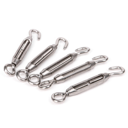 BQLZR Turnbuckle Hook and Eye 304 Stainless Steel M4 Hardware for Lifting Pack of 50