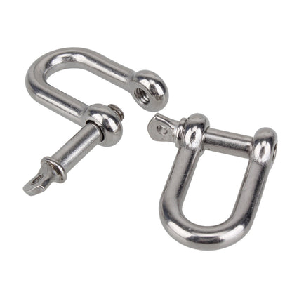 BQLZR D Shackle Silver Stainless Steel Anchor Bow Shape M4 for Steel Wire Pack of 50