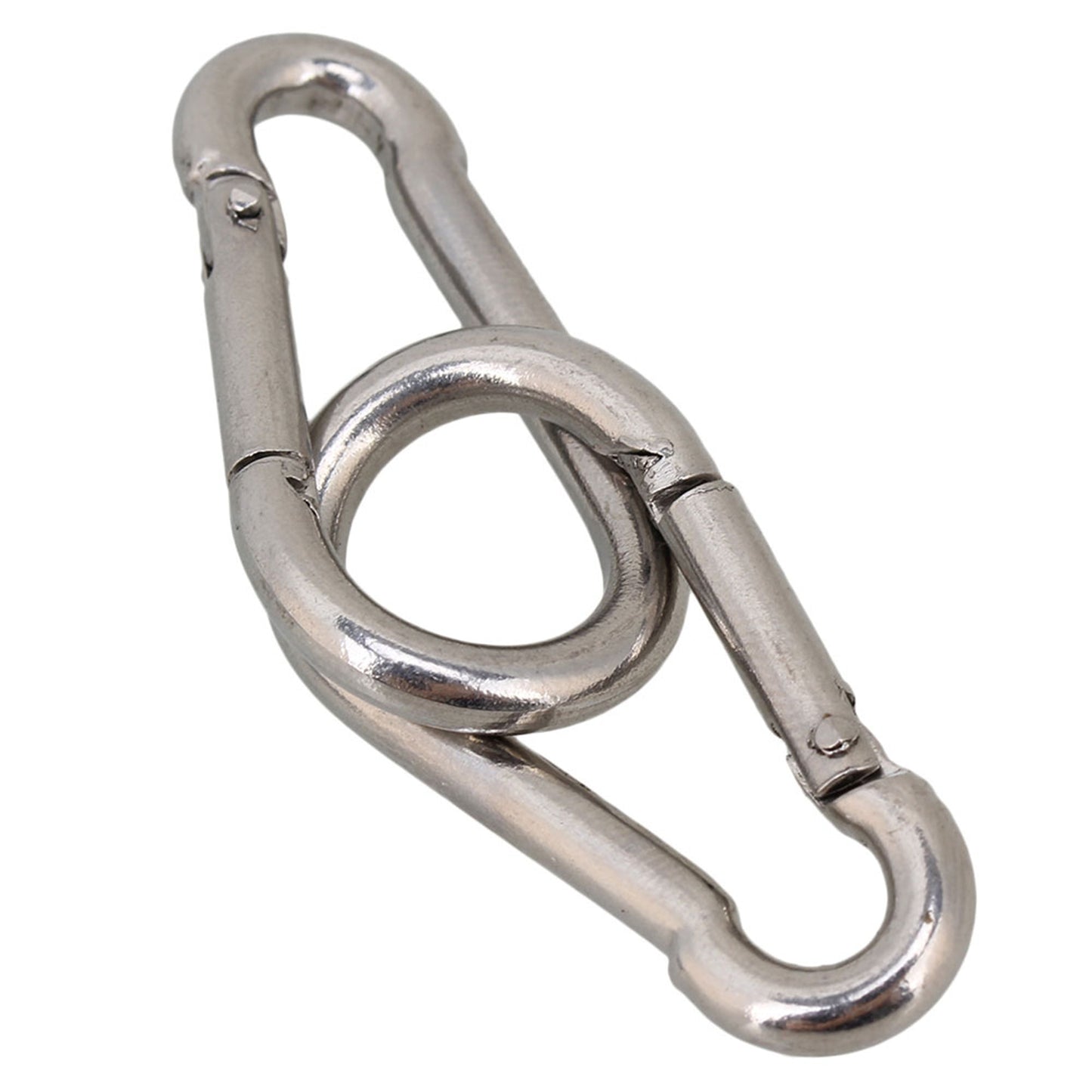 BQLZR 40x19.5x5.6mm Stainless Steel Spring Snap Hook for Wire Rope Link Pack of 10