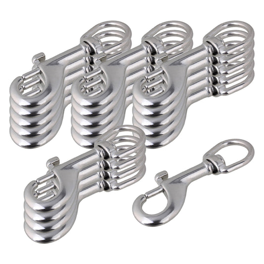 BQLZR Single Swivel Snaps Hooks 90mm Silver Stainless Steel for DIY Project Pack of 20