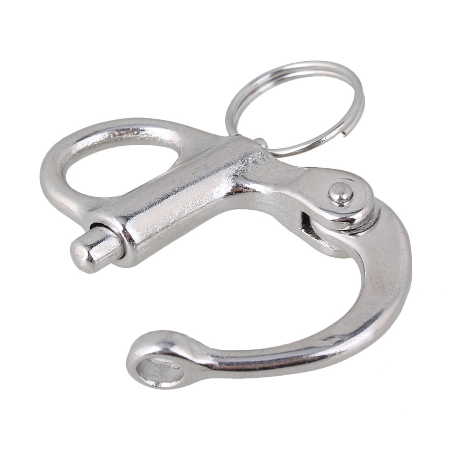 BQLZR 35mm Silver Stainless Steel Fixed Bail Snap Shackle Rigging Sailing Boat Yacht Marine Hard Set of 10