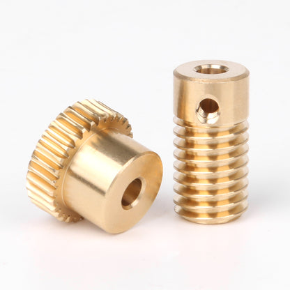 BQLZR 30T 0.5 Modulus Industry Brass Gear Wheel 4mm Hole Dia Shaft Kit w/ Screw 1:30