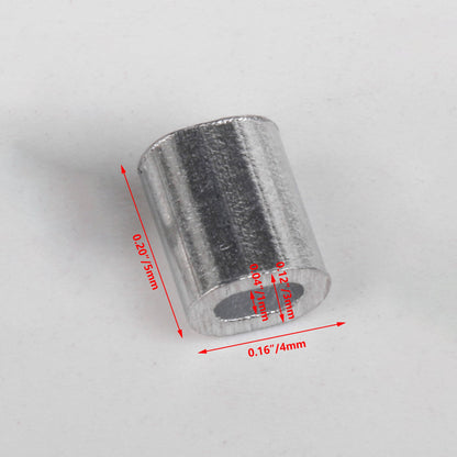BQLZR Aluminum Alloy Crimping Loop Sleeve Oval Clips Silver for Wire Rope Pack of 600