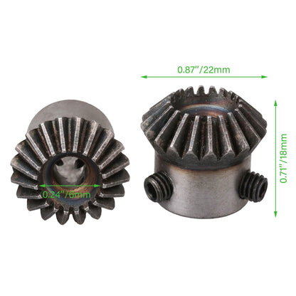 BQLZR Tapered Bevel Motor Driving Gear Wheel 1:1 Ratio 1 Modulus 20 T 0.24inch Pack of 4